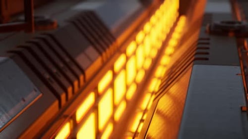 Futuristic Motion Background or Cyber Surface with Metal and Lights