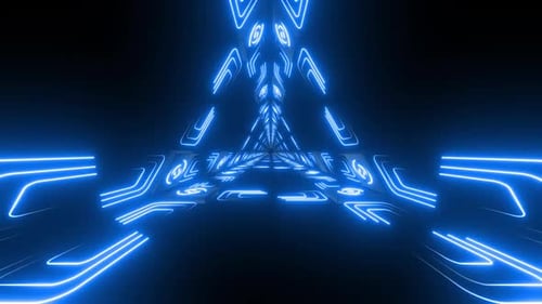 4k Triangle Neon Stroke Tunnel Pack
