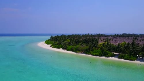 Aerial nature of marine seashore beach trip by lagoon with sand background