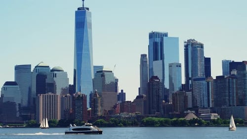 Manhattan Financial District Skyline at Daytime Beautiful Cityscape of New York