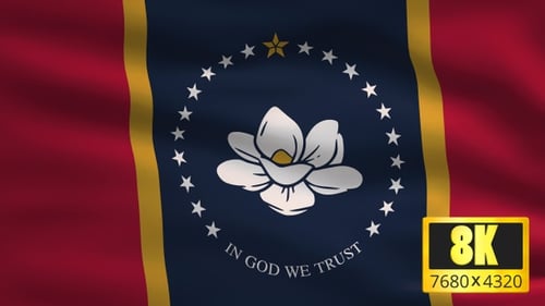 Animated Mississippi State Flag Waving Loop