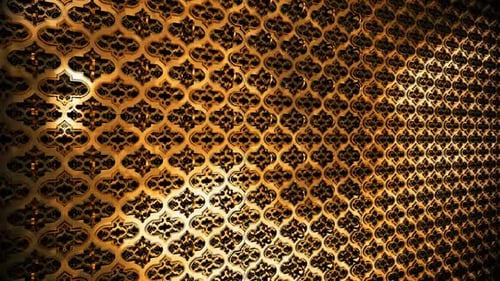 Shimmering Golden Ornate Pattern Motion Background