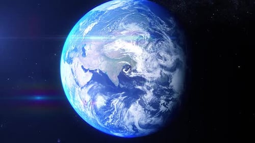 Realistic Earth Zoom into Clouds Transition