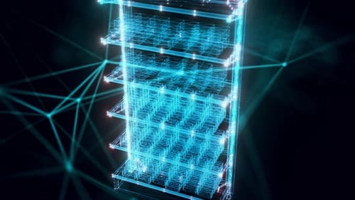 Market Shelf Tea And Cookies Hologram Close Up 4k