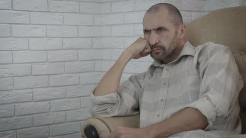 The man is worried.