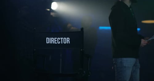 Director's Chair on a Moody Film Set