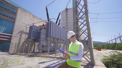 Engineer working in power plant.