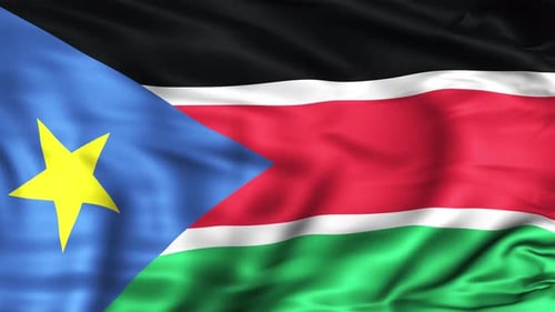South Sudan National Flag Waving Loop Animation