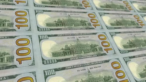 Animated One Hundred Dollar Bills Corporate Background
