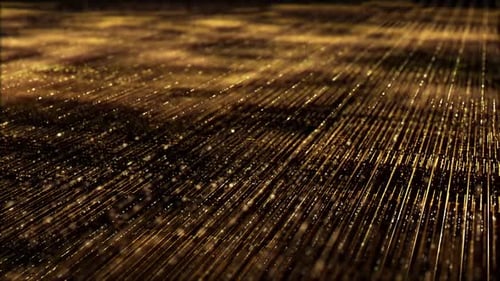 Shimmering Golden Particle Stream Abstract Background