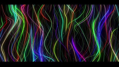 Vibrant Neon Glowing Wavy Lines Abstract Background