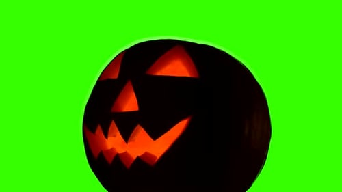 Abóbora de Helloween na tela verde