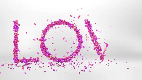 Geometric Particle Text Reveal for Love Message