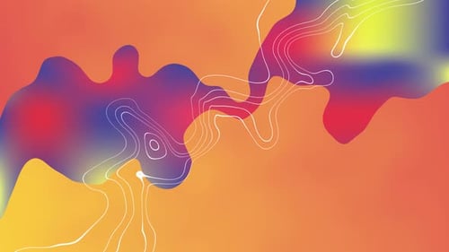 Abstract Fluid Gradient Background with Flowing Contour Lines