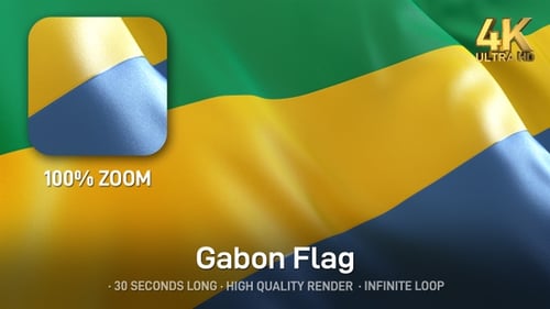 Flagge Gabuns - 4K