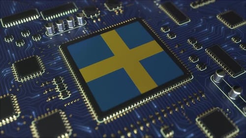 Drapeau de la Suède sur le chipset d'exploitation
