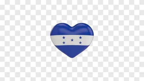 Honduras Flag Heart Rotating 3D Animation