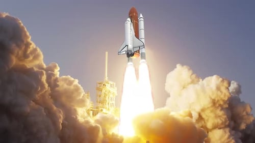 Space Shuttle Rocket Launch Liftoff Animation