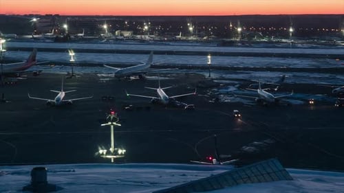Airport Airfield At Sunset 2