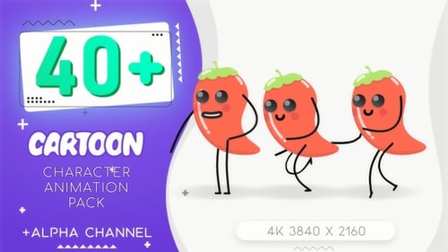 Animated Flat Design Chili Pepper Character Action Pack