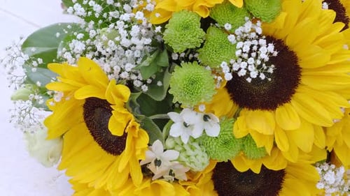 Beautiful Sunflower Wedding Bouquet Arrangement