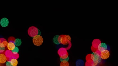 Colourful Bokeh Lights on Black Background