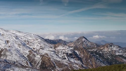 sierra nevada spain granada mountains snow peaks ski timelapse