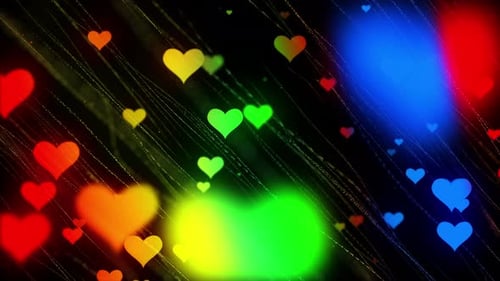 Heart Rainbow Particles
