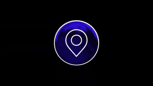 3D Rotating Location Pin Icon Animation