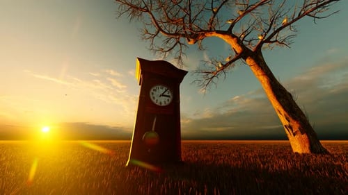 Dry Wood and Classic Wall Clock