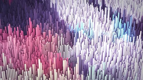 Abstract 3D Bar Animation Loop with Dynamic Color Shift