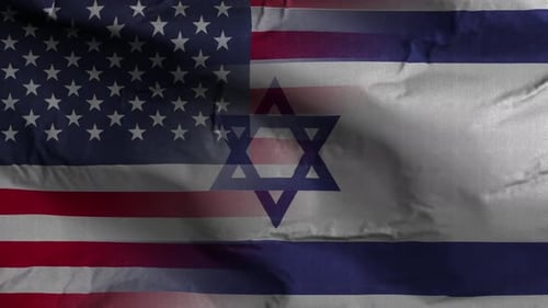 United States and Israel Flags Waving Seamless Loop
