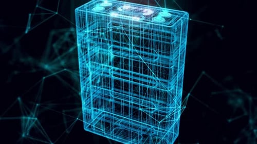 Sci Fi Battery Hologram Close Up Hd