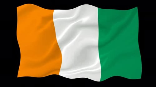 Realistic Waving Flag of Côte d'Ivoire