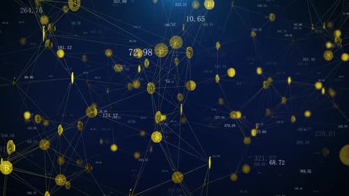 Bitcoin-Symbolverbindung der digitalen Währungs-Blockchain