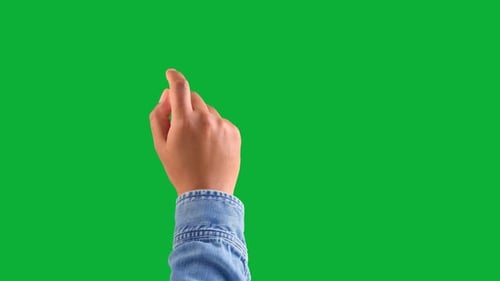 Hand Gesturing with Finger on Green Screen