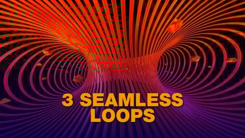 Looping Geometric Red Pink Abstract Tunnel Animation