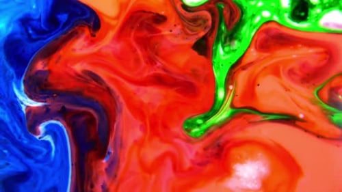 Liquid Colorful Paint Pattens Mix In Slow Motion 6