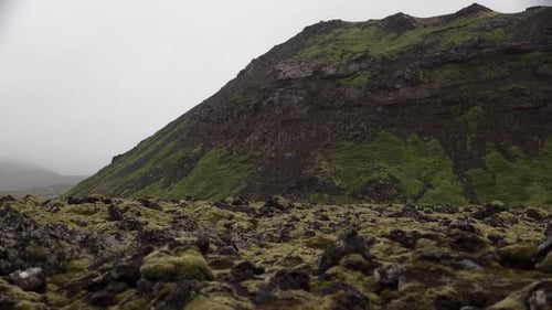 4K Island Moosfelsen mit Lava Zeitraffer