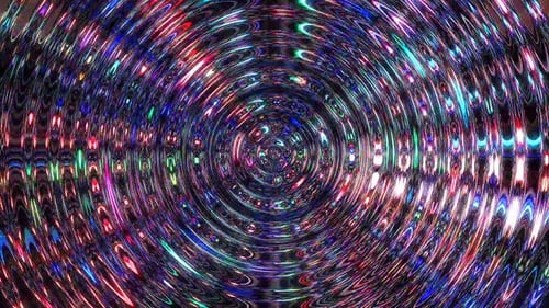 líneas circulares girando multicolor abstracto, fondo negro