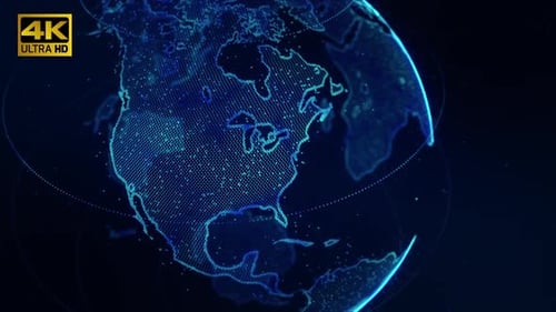 Futuristic Digital Earth Globe with Global Network Connections