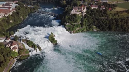 Aerial View of Rhine Falls Switzerland