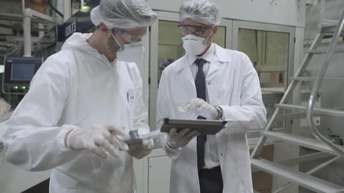 Scientists working in laboratory