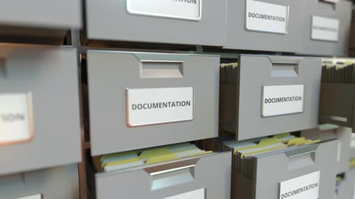 DOCUMENTATION Text on the Drawers of a File Cabinet