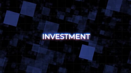 Investment Text Glitch Reveal on Digital Grid