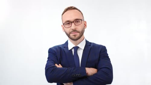Handsome Successful Man in Stylish Clothes Wear White Shirt