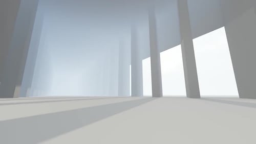Leerer Korridor Mit Wand Und Boden\_Weißer Hintergrund 09