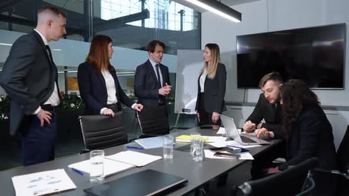 Business Conference in Modern Office