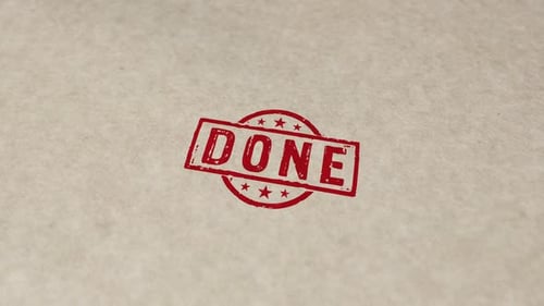 Retro Textured Done Approval Rubber Stamp Animation