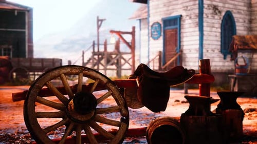 Alte amerikanische Stadt im Wild-Western-Stil
